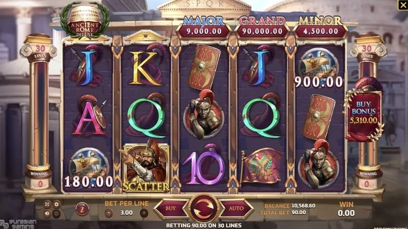 Ancient Rome Deluxe AI - bonus screen na may karagdagang premyo